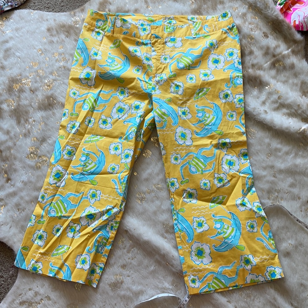 Lilly Pulitzer les monkey high rise capri size 12